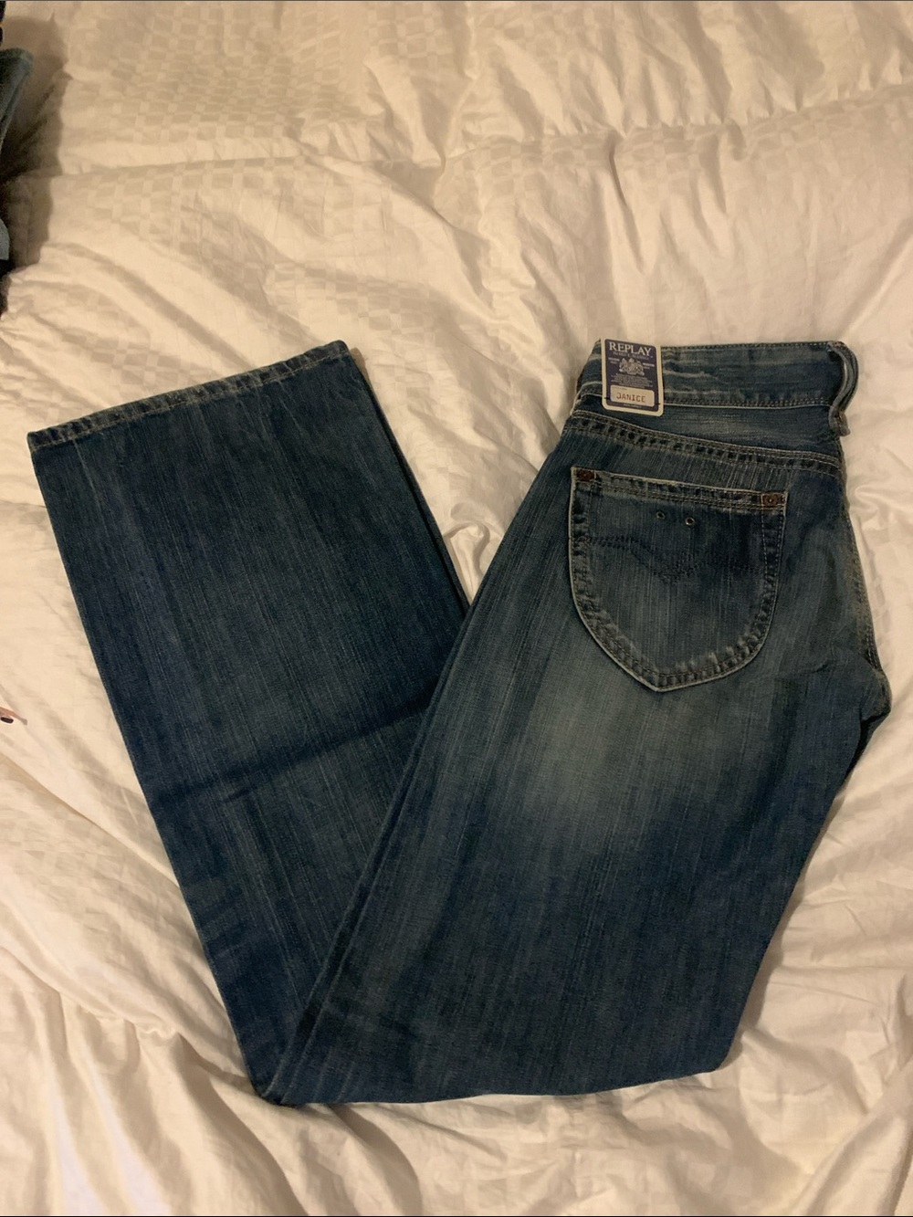 Replay Women’s Blue Straight-Leg Jeans.  Janice style